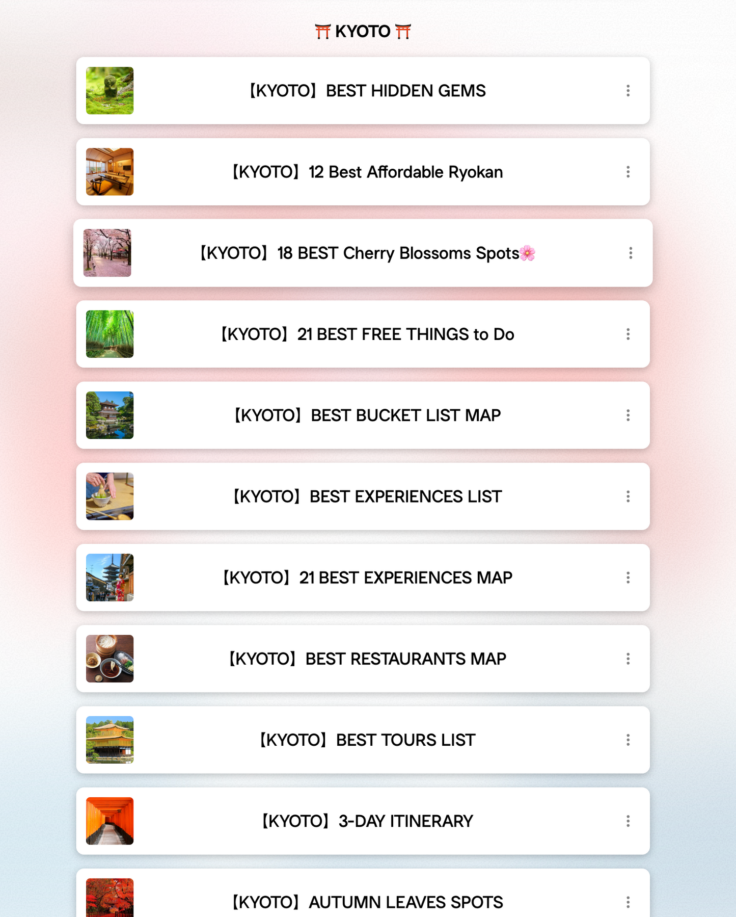 JAPAN ITINERARY BUILDER TEMPLATE