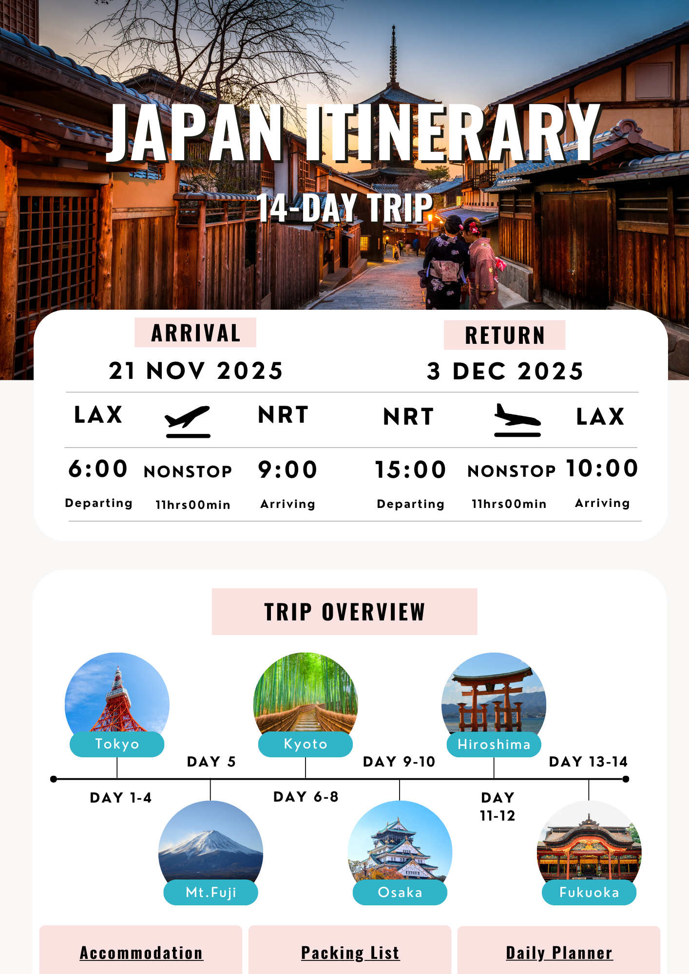 【19~21 DAYS】JAPAN TRAVEL PLANNING